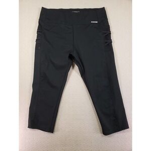 JGX Performance Pants Women 2X Black Athleisure Cropped Leggings Running Stretch